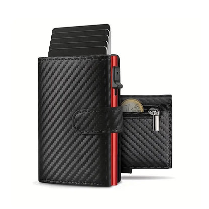 Pop up Wallet with Coin Compartment RFID Protection Credit Card Holder Wallet for Men